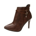 thumbnail image 1 of Jsaierl Women's Ankle Boots Pointed Toe Stiletto High Heel Boots Side Zipper Lace Up Boots Party Dressy Shoes, 1 of 5