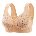 thumbnail image 1 of Jsaierl Women's Bras Front Closure No Wire Push Up T-shirt Bras Cotton Comfortable Bralettes Stretch Breathable Full Figure Bras, 1 of 5