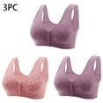 thumbnail image 1 of Jsaierl Women's Bras Front Closure Wireless Lift T-shirt Bras Cotton Comfortable Bralettes Elegant Everyday Full Figure Bras 3 Packs, 1 of 6