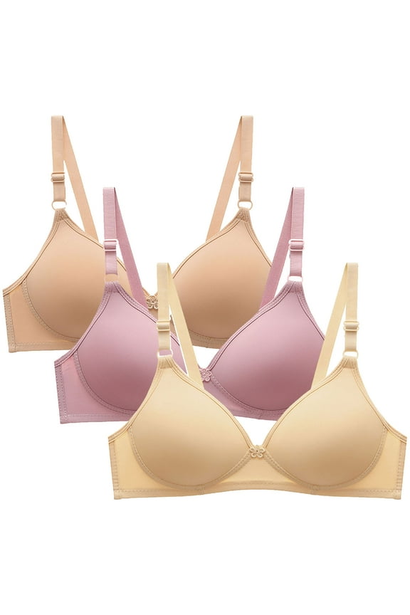 Women's Bras No Wire Lift T-shirt Bras Seamless Padded Bralettes Cozy Everyday Full Figure Bras 3 Packs