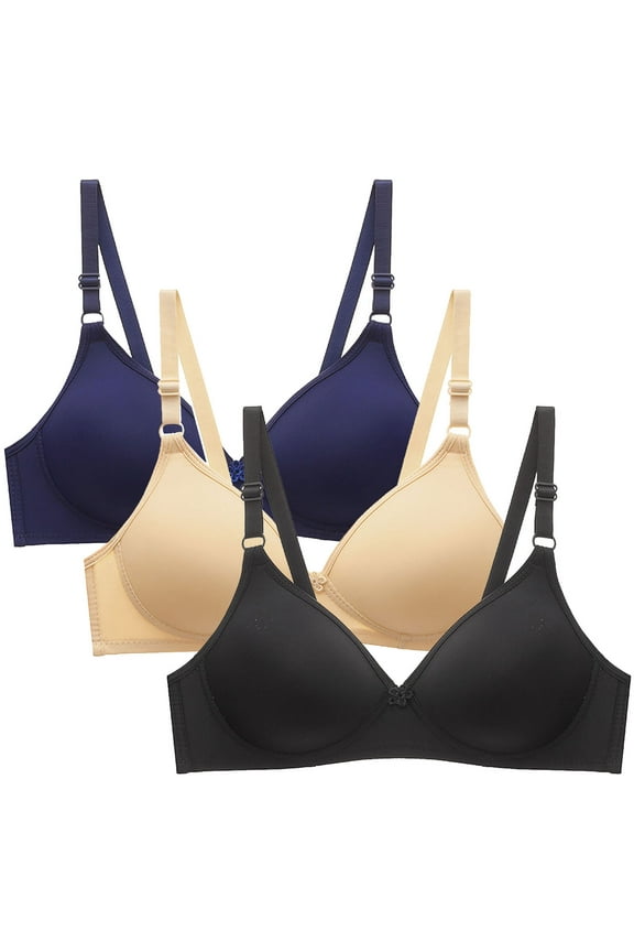 Women's Bras No Wire Lift T-shirt Bras Seamless Padded Bralettes Cozy Everyday Full Figure Bras 3 Packs