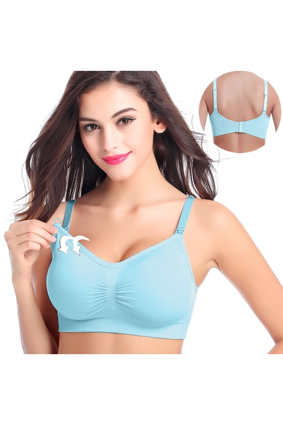 Women's Bras Plus Size Support T-shirt Bras Seamless Full Coverage Bralettes Stretch Breathable Front Closure Full Figure Bras Nuring Bra