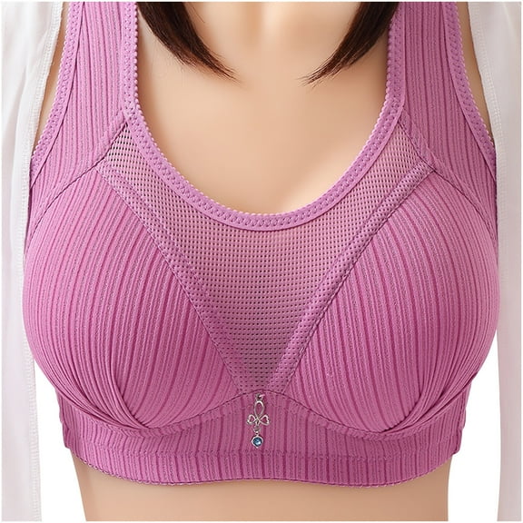 Jsaierl Women's Bras Wirefree Push Up T-shirt Bras Cotton Full Coverage Bralettes Stretch Breathable Full Figure Bras