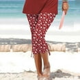 thumbnail image 1 of Jsaierl Women's Capri Pants Summer Elastic Waist Capri Shorts Petite Wide Leg Cotton Skimmer Capris Sports Print Lightweight Capris Summer Capris for Women, 1 of 6