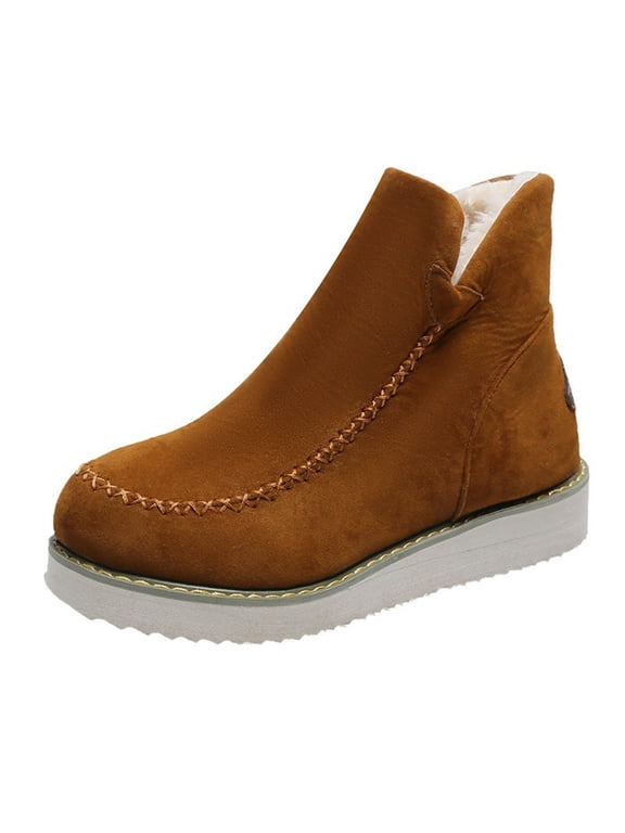 Women's Classic Mini Platform Fashion Mini Boot Short Ankle Boot Fleece Lined Sneakers Classic Ultra Snow Platform Anti-Slip Boot For Outdoor