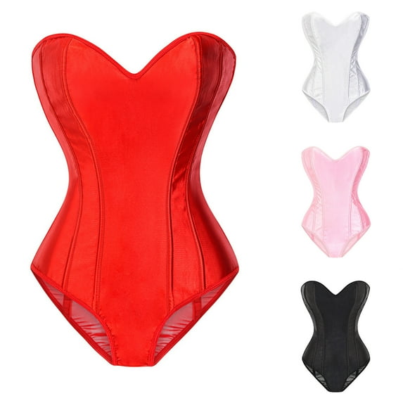 Jsaierl Women's Corset Top Lace Up Sleeveless Halloween Costumes Renaissance Corset Party Bodysuit Corsets Casual Bustier Shapewear