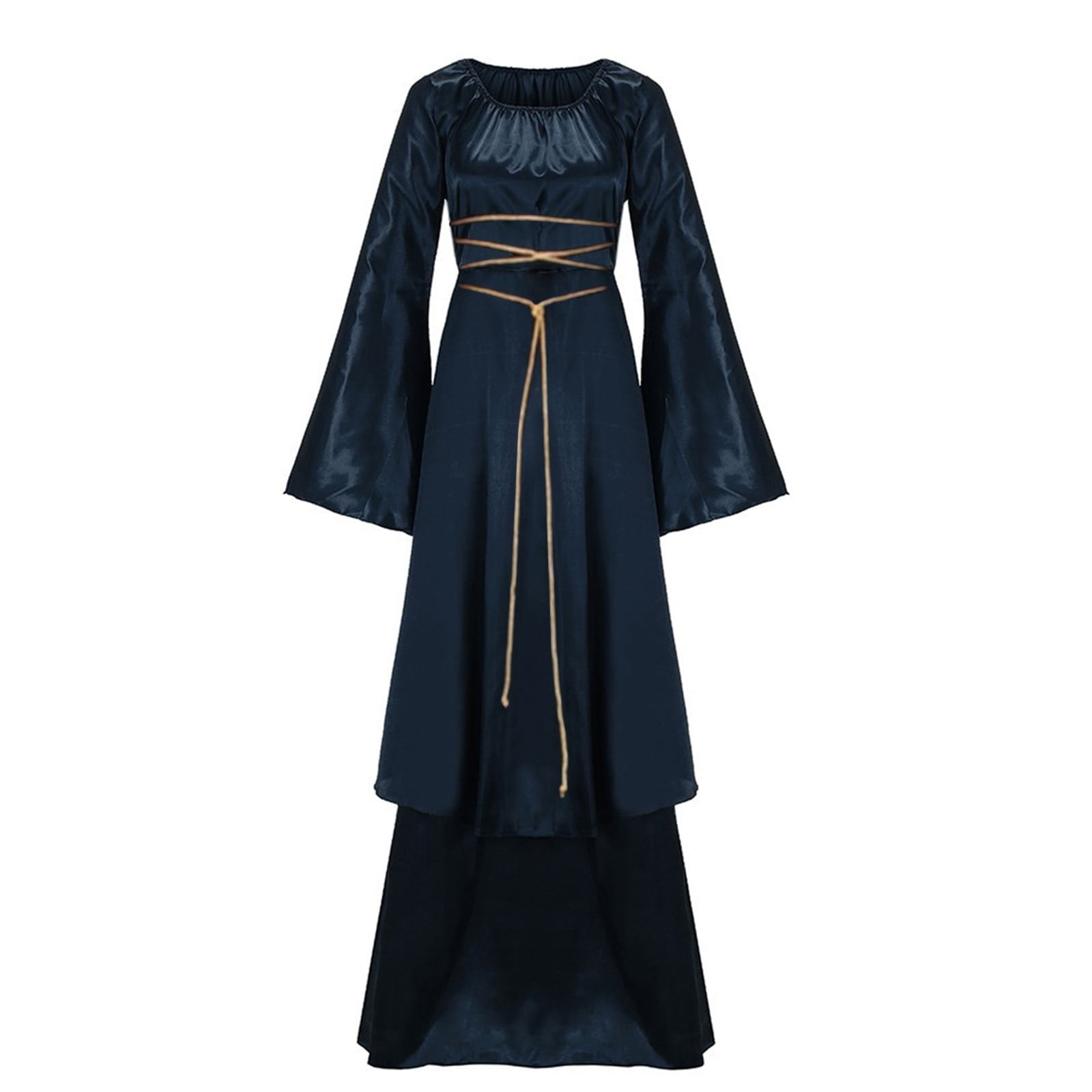 Jsaierl Women's Halloween Costumes Plus Size Retro Renaissance Dresses  Gothic Irish Costumes Princess Medieval Dresses 