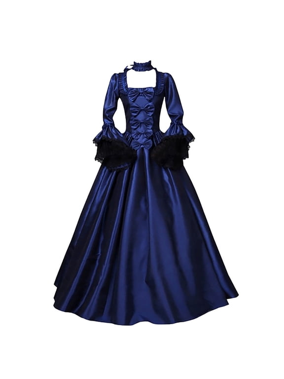 Women's Halloween Costumes Plus Size Retro Renaissance Dresses Gothic Irish Costumes Princess Peasant Dresses
