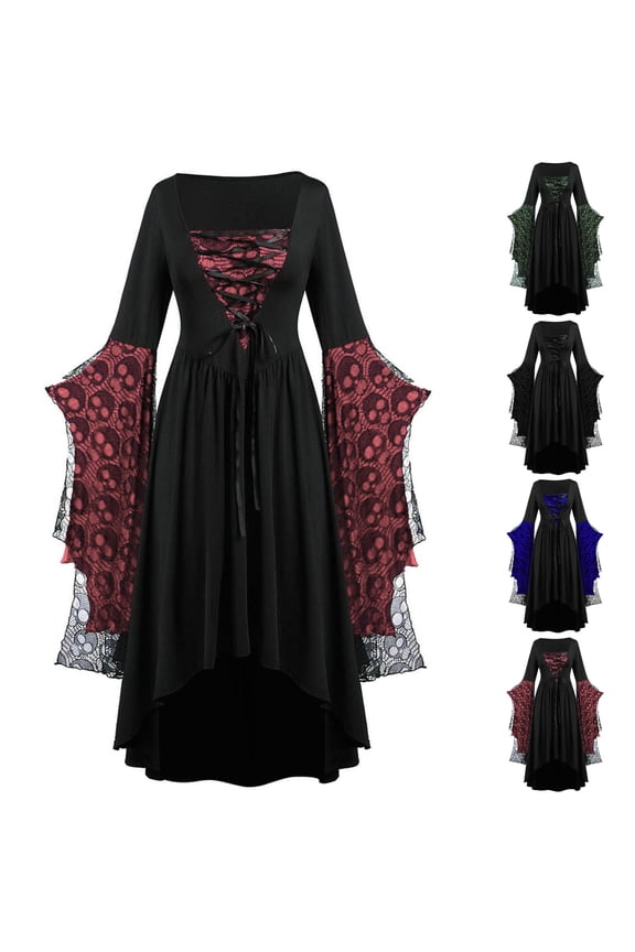 Women's Halloween Costumes Plus Size Vintage Renaissance Dresses Gothic Irish Costumes Steampunk Ball Gown Dresses
