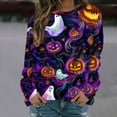 thumbnail image 1 of Jsaierl Women's Halloween Shirts Funny Pumpkin Ghost Print Tees Loose Fit Round Neck T-shirt Long Sleeve Dressy Casual Blouse Tops Halloween Party Supplies, 1 of 5