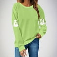 thumbnail image 1 of Jsaierl Women's Halloween Sweatshirts Plus Size Pumpkin Ghost Graphic Sweatshirt Loose Fit Crewneck T-shirt Long Sleeve Holiday Pullover Tops Halloween Clothes, 1 of 7