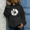 thumbnail image 1 of Jsaierl Women's Hoodies Loose Fit Trendy Sunflower Print Sweatshirt Top Long Sleeve Comfy Fall Pullover Hooded Sweatshirts, 1 of 9