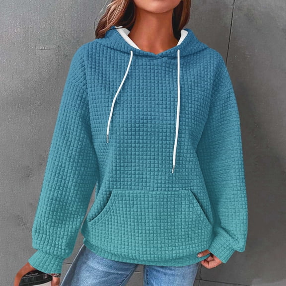 Jsaierl Women's Hoodies Oversized Gradient Print Hoodies Sweatshirts Holiday Pullover Workout Long Sleeve Top Hoodie