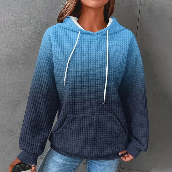 Jsaierl Women's Hoodies Oversized Gradient Print Hoodies Sweatshirts Holiday Pullover Workout Long Sleeve Top Hoodie