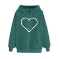 thumbnail image 1 of jsaierl Women's Hoodies Oversized Heart Print Hooded Sweatshirts Athletic Sweaters Trendy Long Sleeve Top Hoodie, 1 of 4