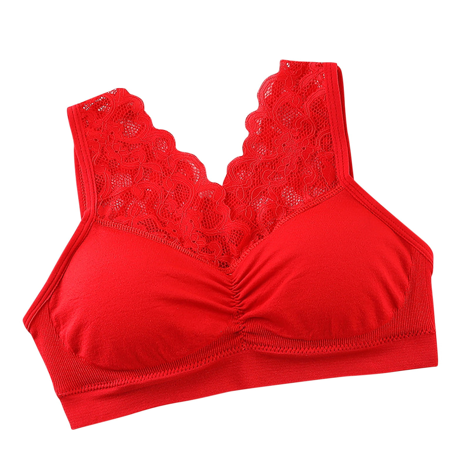 Jsaierl Women's Lace Bras No Wire Lift Tshirt Bras Seamless Padded