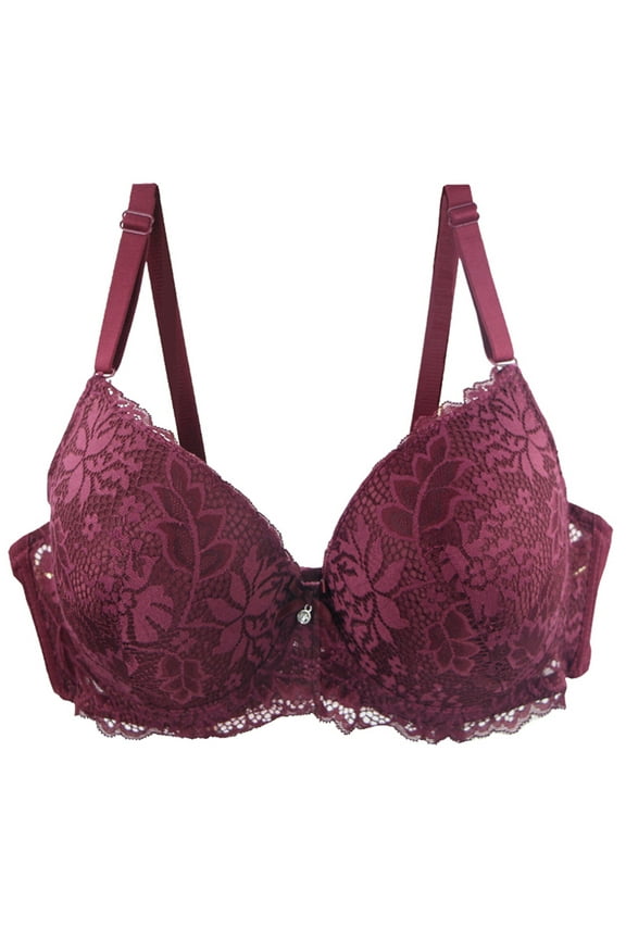 Women's Lace Bras Plus Size Push Up T-shirt Bras Seamless Sexy Bralettes Stretch Daily Full Figure Bras