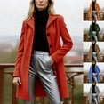 thumbnail image 1 of Jsaierl Women's Long Lapel Collar Wool Coat Single Breasted Elegant Business Casual Winter Overcoat for Work Office Wear, 1 of 9