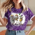 thumbnail image 1 of Jsaierl Women's Mardi Gras Shirts Cute Carnival Themed Mask Graphic Tees Trendy Short Sleeve T Shirts Blouses Dressy Casual Round Neck Parade Tops, 1 of 6