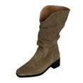 thumbnail image 1 of Jsaierl Women's Mid-Calf Western Boot Cowgirl Boots Ladies Low Heel Mid Calf Pointed Toe Fall Winter Cowboy Distressed Boots Fashion Side Zipper Fashion Dress Boot, 1 of 5