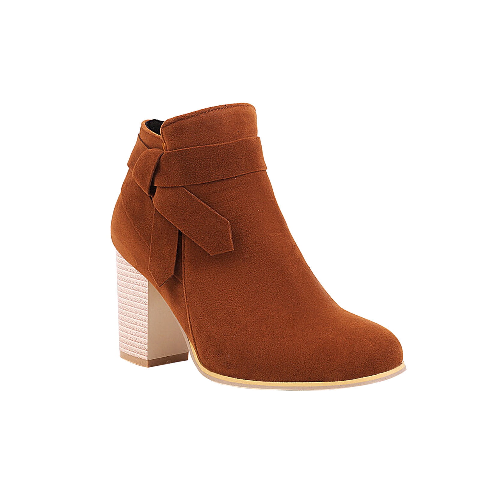 Jsaierl Women's Short Western Cowboy Boots Ankle Booties Mid Heel