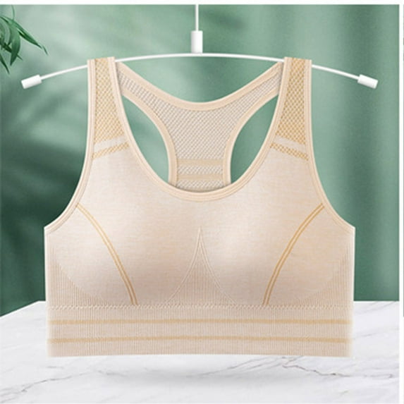 Jsaierl Women's Sports Bras Wireless Yoga Training T-shirt Bra Seamless Full Coverage Bralettes Soft Push Up Sports Bras