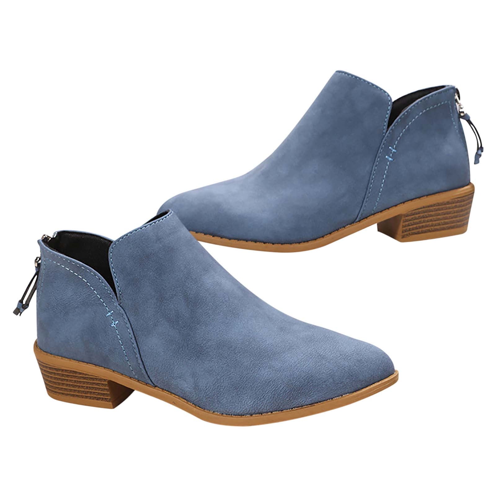 Chic Western-Inspired Ankle Boots with a Stacked Heel main image 0