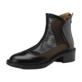thumbnail image 1 of Jsaierl Women's Summer Boots Thick Heel Hollowed Out Thick Heel Shoes Breathable Thin Style Mesh Gauze Boots, 1 of 5