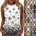 thumbnail image 1 of Jsaierl Women's Summer Tank Tops 2025 Crew Neck Floral Solid Loose Fit Casual Sleeveless Flowy Boho Tunic Shirts Plus Size, 1 of 5