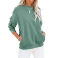 thumbnail image 1 of jsaierl Women's Sweatshirts Funny Solid Color Sweatshirts Round Neck Dressy Casual Sweater Tops Trendy Long Sleeve Shirts, 1 of 5
