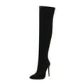 thumbnail image 1 of Jsaierl Women's Thigh High Boot Over The Knee Heels Long Sexy Pointed Toe Boots Stiletto High Heels Fall Leather Zipper Booties Dress Shoes, 1 of 5