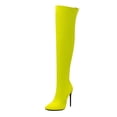 thumbnail image 1 of Jsaierl Women's Thigh High Boot Over The Knee Heels Long Sexy Pointed Toe Boots Stiletto High Heels Fall Leather Zipper Booties Dress Shoes, 1 of 5