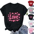 thumbnail image 1 of Jsaierl Women's Valentines Day Shirts Sweet Love Heart Graphic Tees Work Short Sleeve Blouse Round Neck Tunic T-shirt Tops Womens Fashion, 1 of 6