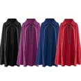 thumbnail image 1 of Jsaierl Women's Velvet Cape Collared Cloak with Neck Ribbon Tie Halloween Vampire Cosplay Costume Outwear, 1 of 6