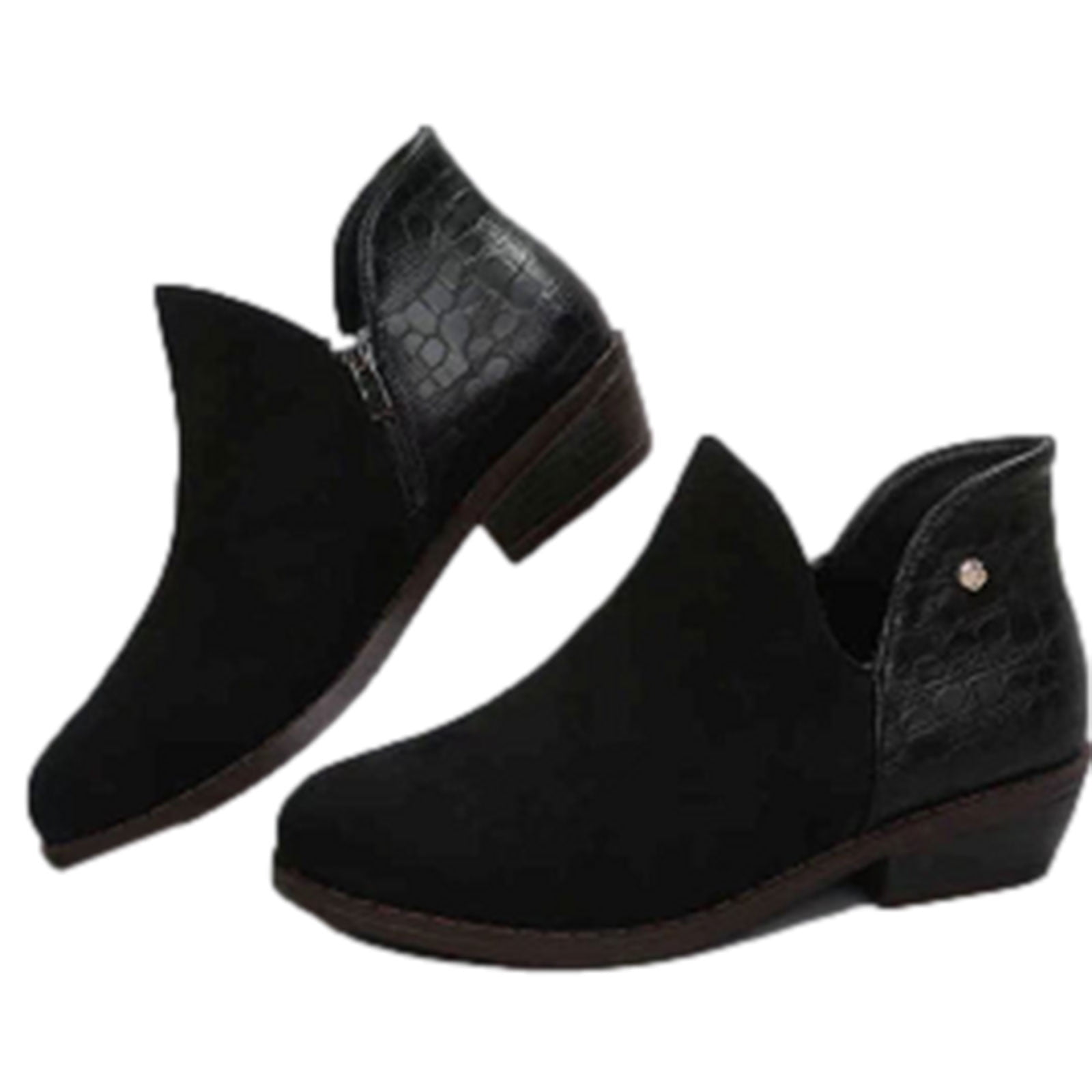 【INCHANT ME】Suede Western Ankle Boots Suede Western Ankle Boots (2C) - INCHANT ME