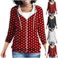 thumbnail image 1 of Jsaierl Women's Zip Up Hoodies Cute Polka Dot Hooded Sweatshirt Slim Fit Comfort Long Sleeve Jackets Fall Fashion S-2XL, 1 of 8