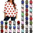 thumbnail image 1 of Jsaierl Womens 3/4 Sleeve Shirts Plus Size Polka Dot Shirts Summer Boho Tunic Blouses Dressy Casual Crew Neck Tshirts, 1 of 7