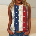 thumbnail image 1 of Jsaierl Womens 4th of July Tank Tops Plus Size Patriotic Red White and Blue Graphic Tees Elegant Sleeveless T Shirts Camisole Soft Crew Neck Tanks S-XXXXXL, 1 of 4