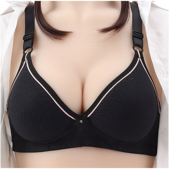 Jsaierl Womens Bras No Wire Push Up T-shirt Bras Older Women Seamless Comfortable Bralettes Elegant Daily Full Figure Bras