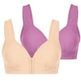 thumbnail image 1 of Jsaierl Womens Bras Plus Size Push Up T-shirt Bras Older Women Seamless Comfy Bralettes Stretch Everyday Full Figure Bras 2 Pack, 1 of 9