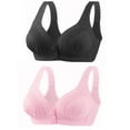 thumbnail image 1 of Jsaierl Womens Bras No Wire Support T-shirt Bras Seamless Full Coverage Bralettes Shapewear Everyday Front Closure Full Figure Bra Sets 2 Pack Nursing Bra, 1 of 3