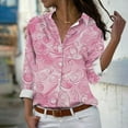 thumbnail image 1 of Jsaierl Womens Breast Cancer Shirts Pink Ribbon Print Tees Women Long Sleeve Tops Button Down Cute Tunic Blouses Hope and Support T Shirts, 1 of 5