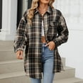 thumbnail image 1 of Jsaierl Womens Buffalo Plaid Flannel Shirt Long Sleeve Collar Button Down Blouses Tops, 1 of 7