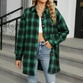 thumbnail image 1 of Jsaierl Womens Buffalo Plaid Flannel Shirt Long Sleeve Collar Button Down Blouses Tops, 1 of 7