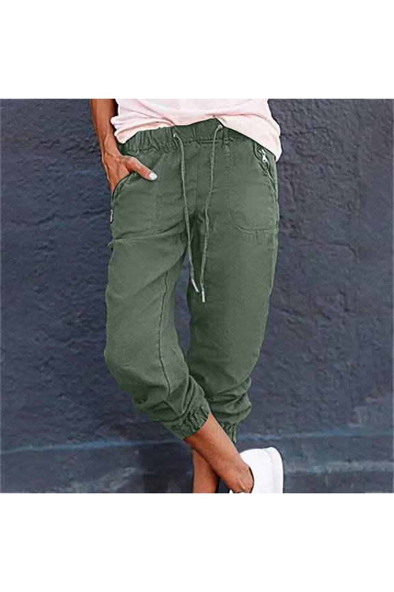 Womens Capri Pants Summer High Waist Capri Shorts Petite Wide Leg Cotton Skimmer Pants Lounge Solid Color Lightweight Capris Women's Capris Under 10