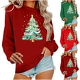 thumbnail image 1 of Jsaierl Womens Christmas Fleece Sweatshirts Plus Size Christmas Print Sweatshirt Soft Pullover Sweater Tops Round Neck Tunic Long Sleeve Shirts Christmas Clothes, 1 of 7