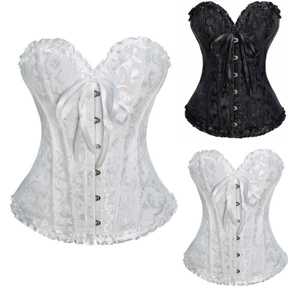 Jsaierl Womens Corset Top Plus Size Sleeveless Steampunk Renaissance Corset Push Up Corset Lingerie Going Out Bustier Shapewear
