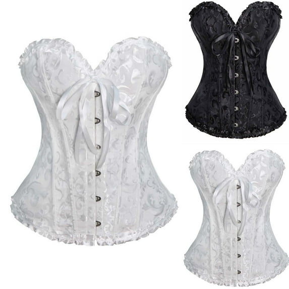 Jsaierl Womens Corset Top Plus Size Sleeveless Steampunk Renaissance Corset Push Up Corset Lingerie Going Out Bustier Shapewear