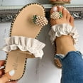 thumbnail image 1 of Jsaierl Womens Flat Sandals Casual Summer Clip Toe Sandals Comfortable Wide Width Sandals Trendy Boho Sandal Slipper Size 7.5, 1 of 7