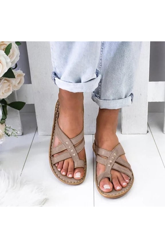 Womens Flat Sandals Dressy Summer Open Toe Sandals Comfy Hollow Out Sandals Walking Breathable Sandal Size 9.5